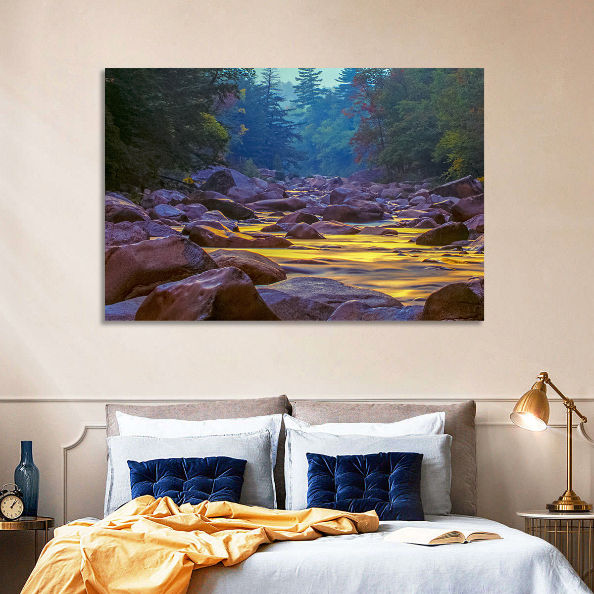 Swift River at Golden Hour, New Hampshire Wall Art