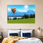 Bavarian Lake with Hot Air Balloon Wall Art