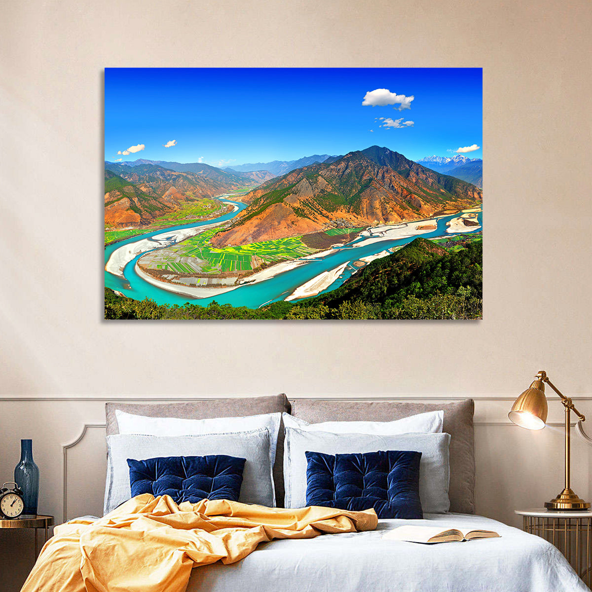 First Bend of the Yangtze, Lijiang Wall Art in a room, landscape