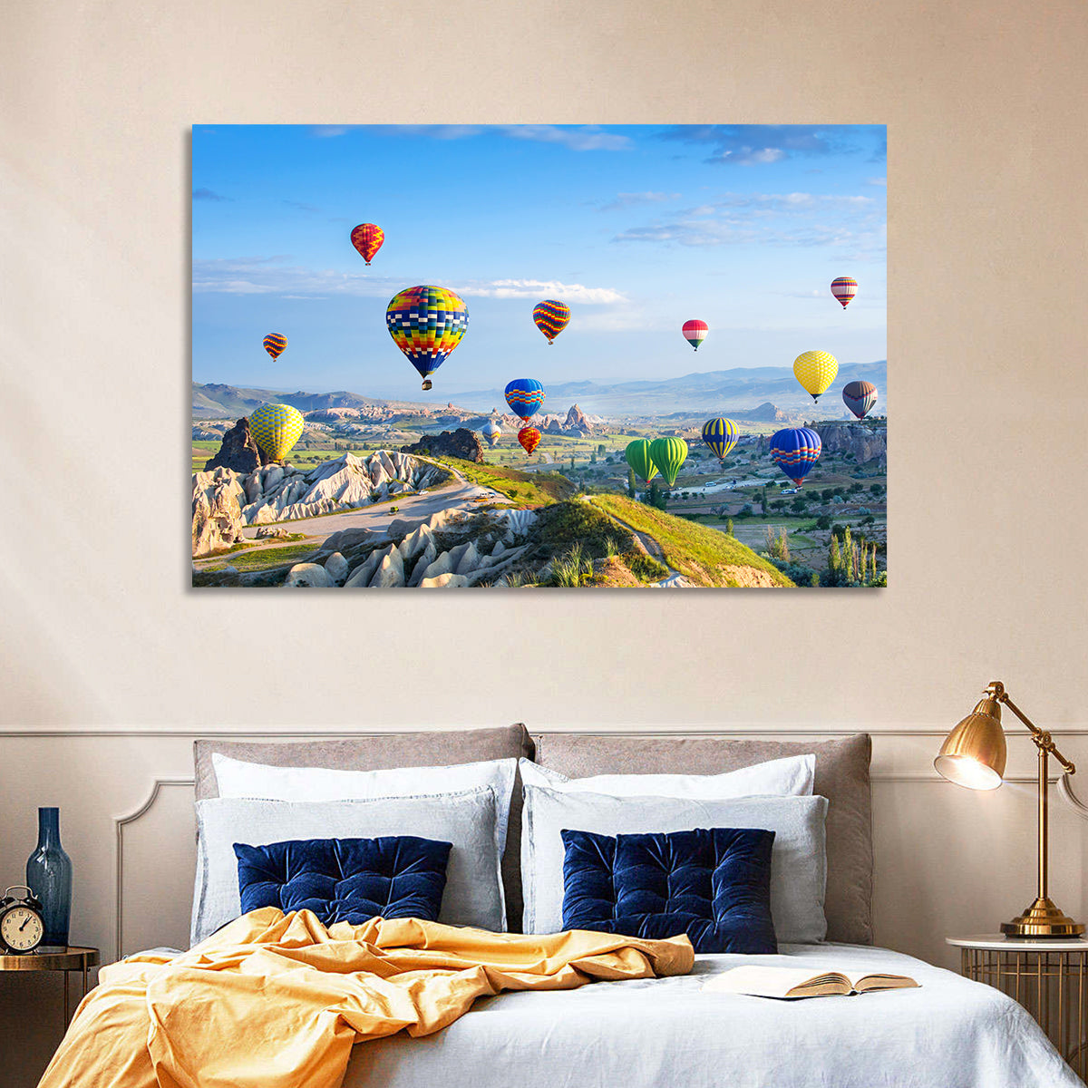 Cappadocia Hot Air Balloons Over Rock Valleys Wall Art