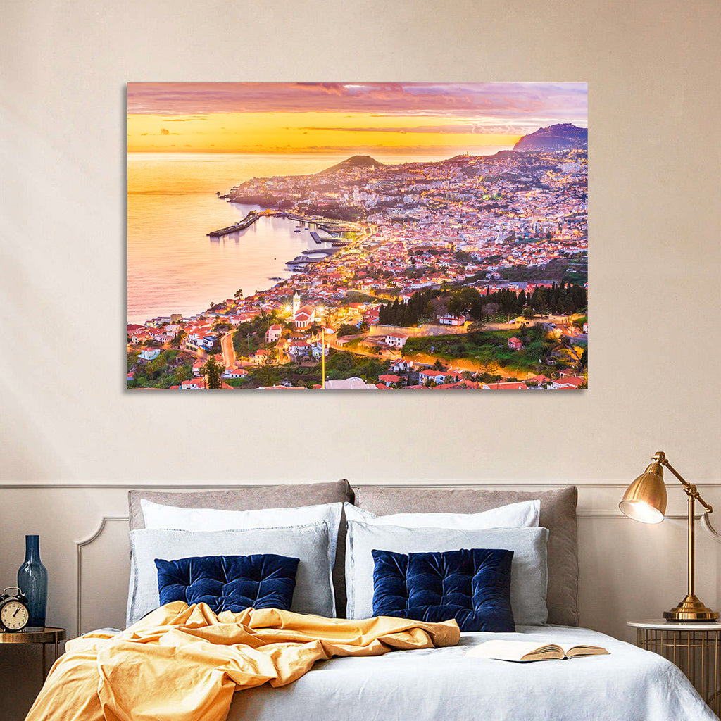 Funchal Harbor at Golden Hour Wall Art