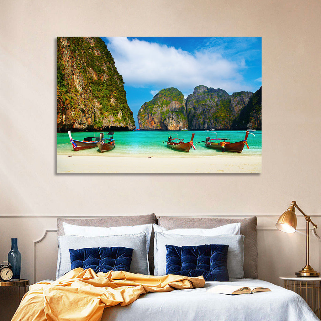 Maya Bay Long-tail Boats Wall Art