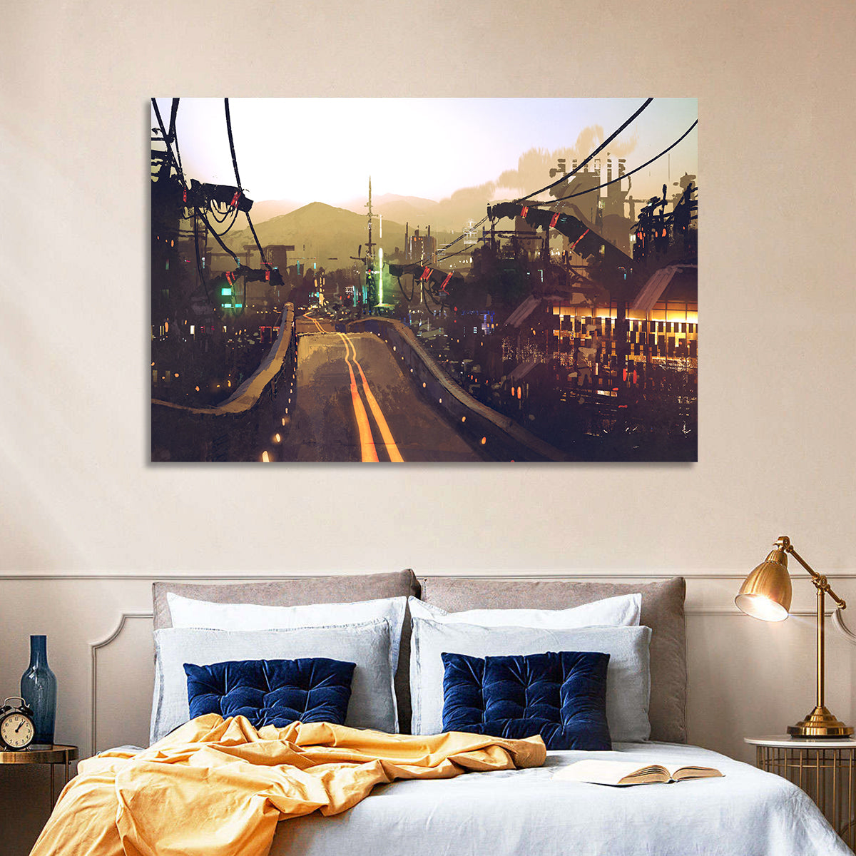 Futuristic Highway at Dusk Wall Art