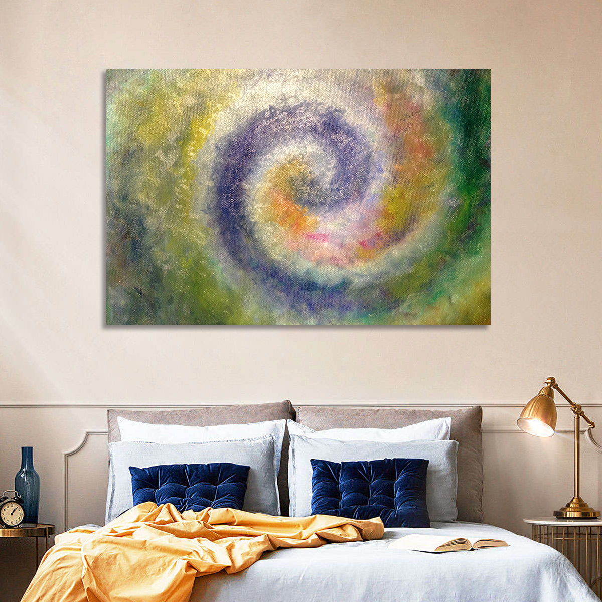 Spiral Golden Ratio Wall Art in a room, landscape