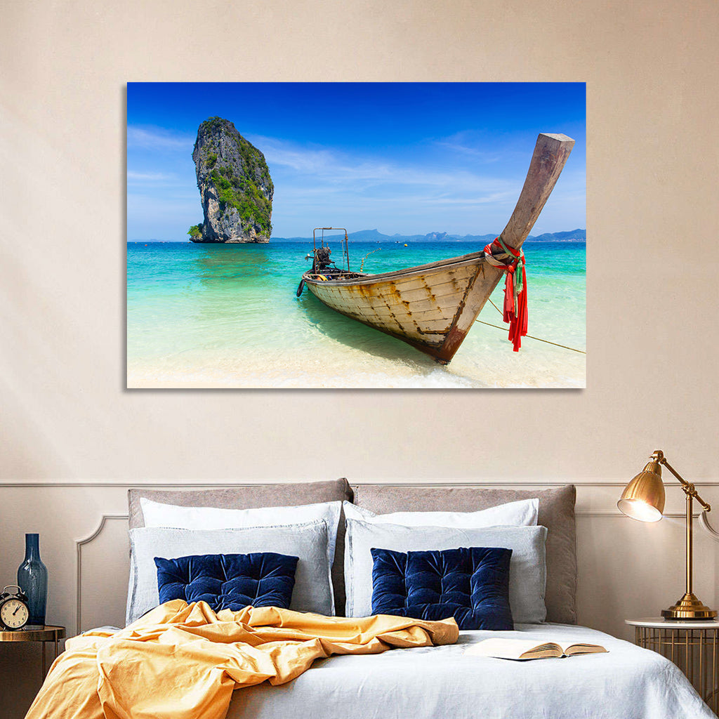 Krabi Longtail Boat Seascape Wall Art