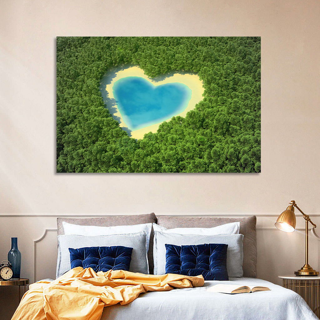 Heart-shaped Pond Aerial View Wall Art