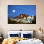 Moonlit Superstition Mountains Arizona Wall Art