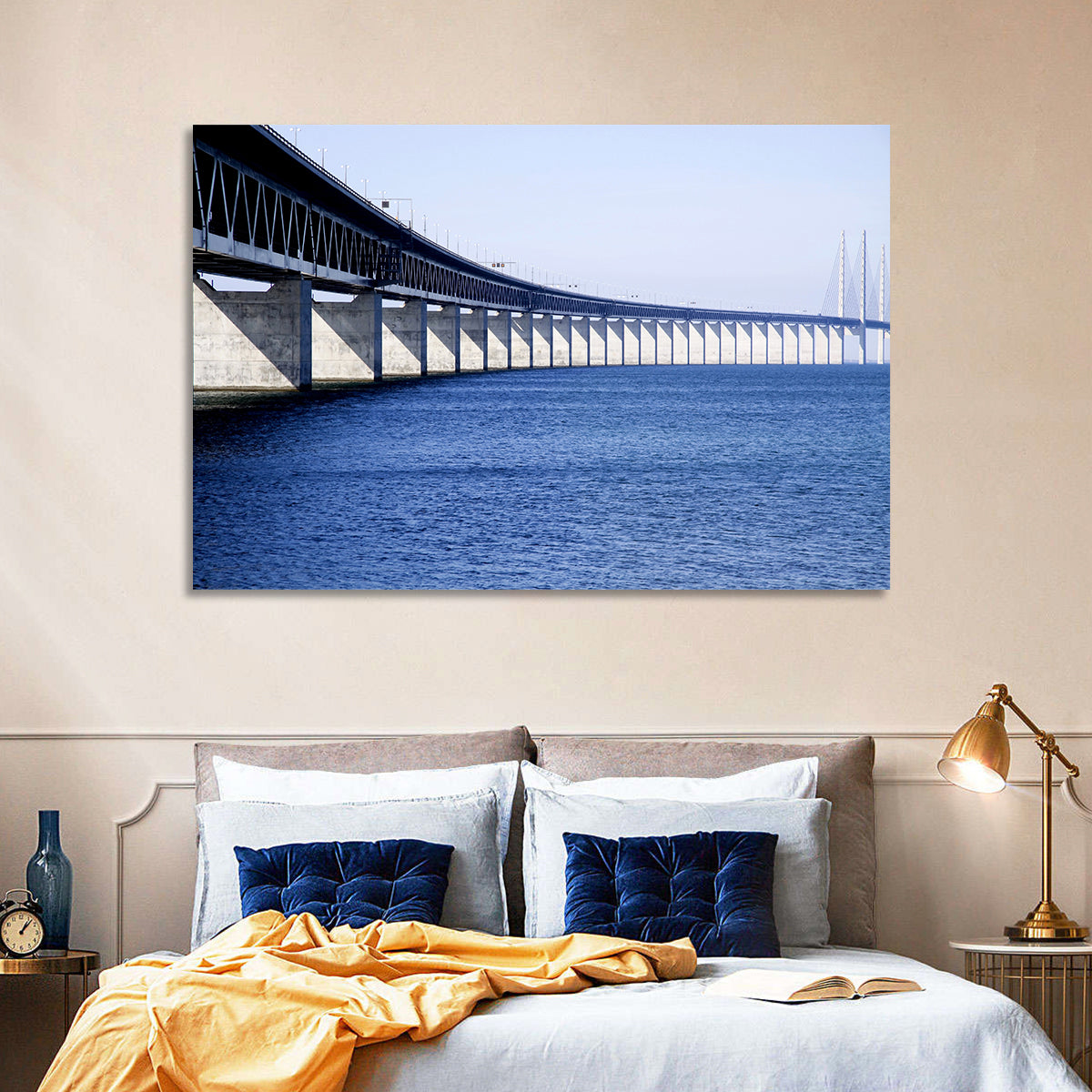 Oresund Bridge Perspective Wall Art in a room, landscape