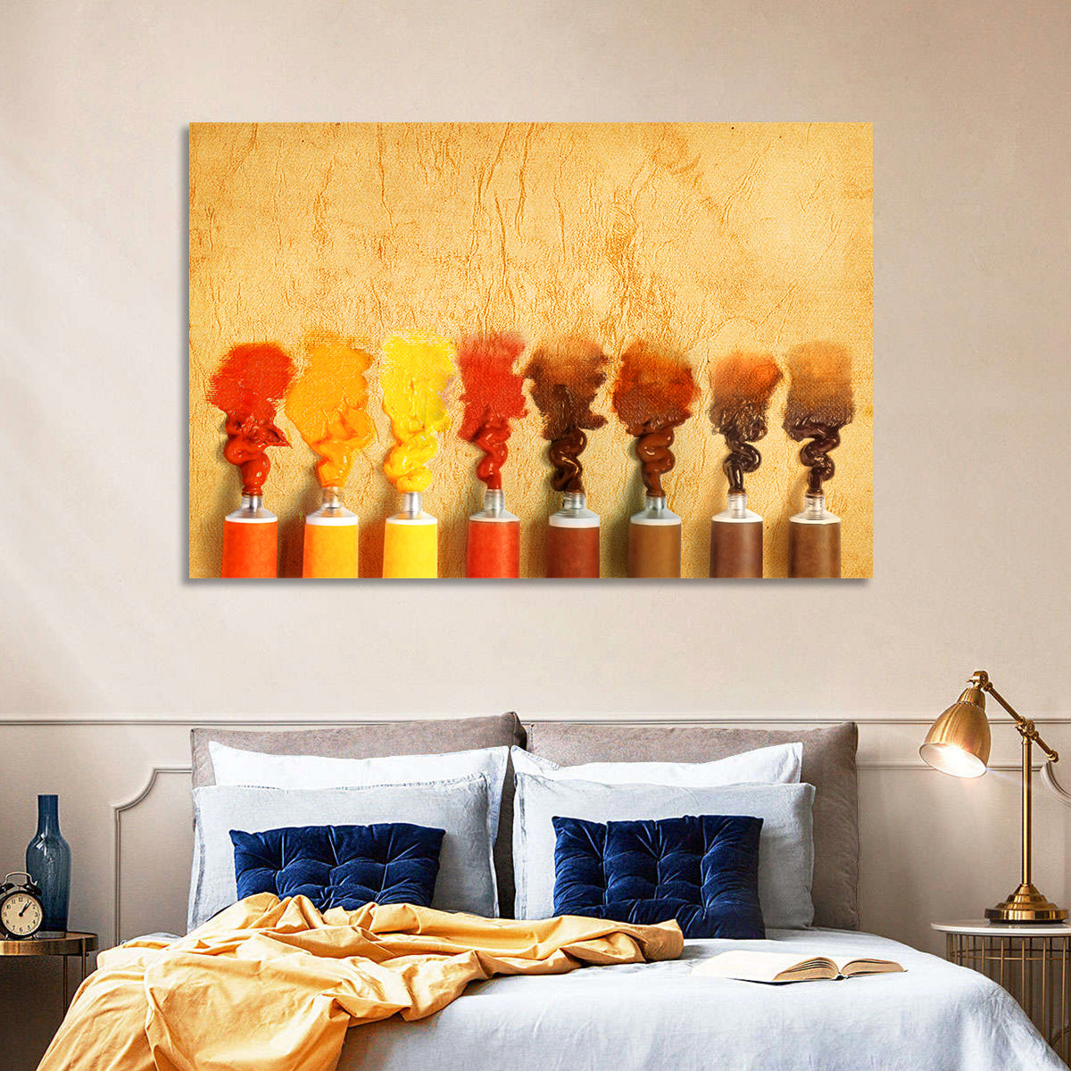 Impasto Paint Tubes Wall Art in a room, landscape