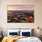 Red Tiled Rooftops at Golden Hour Wall Art