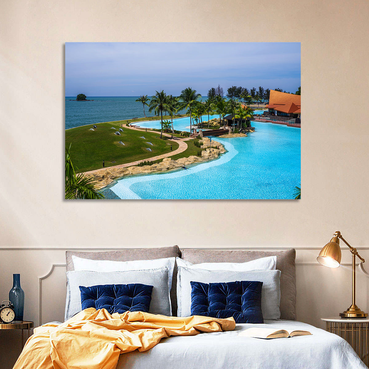 Tiered Resort Pool Horizon Wall Art