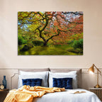 Gnarled Japanese Maple by Garden Pond Wall Art