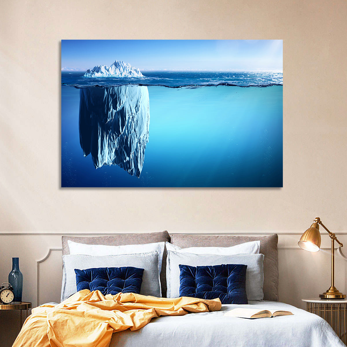 Floating Iceberg Wall Art in a room, landscape