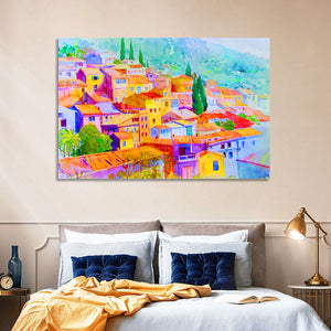 Hilly Village Abstract Wall Art