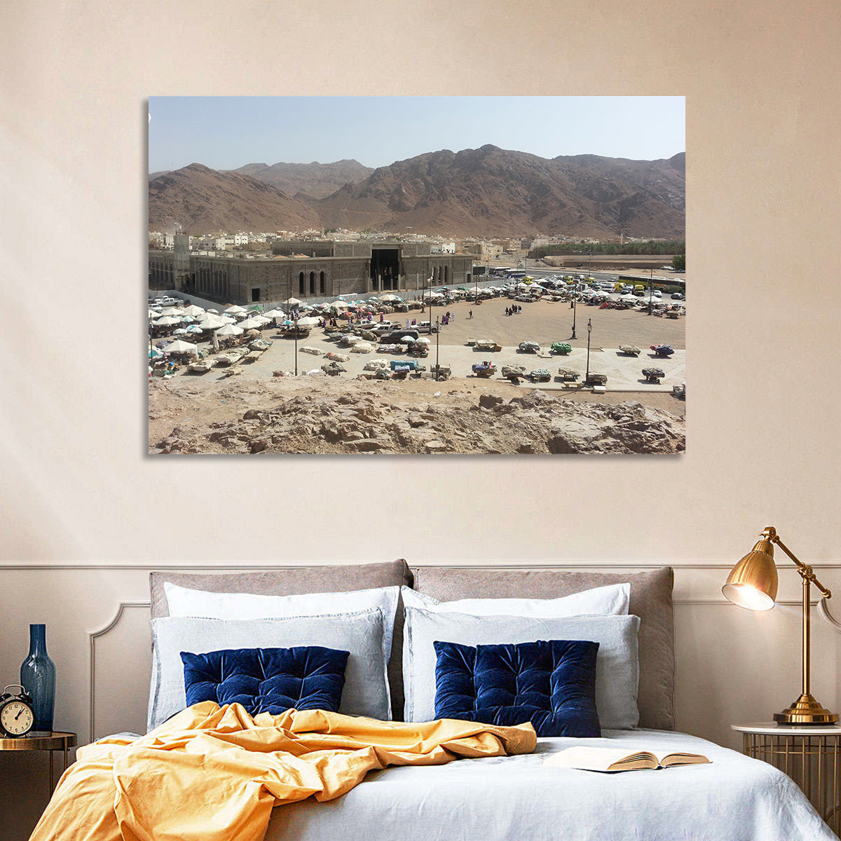 Mount Uhud Medina View Wall Art in a room, landscape