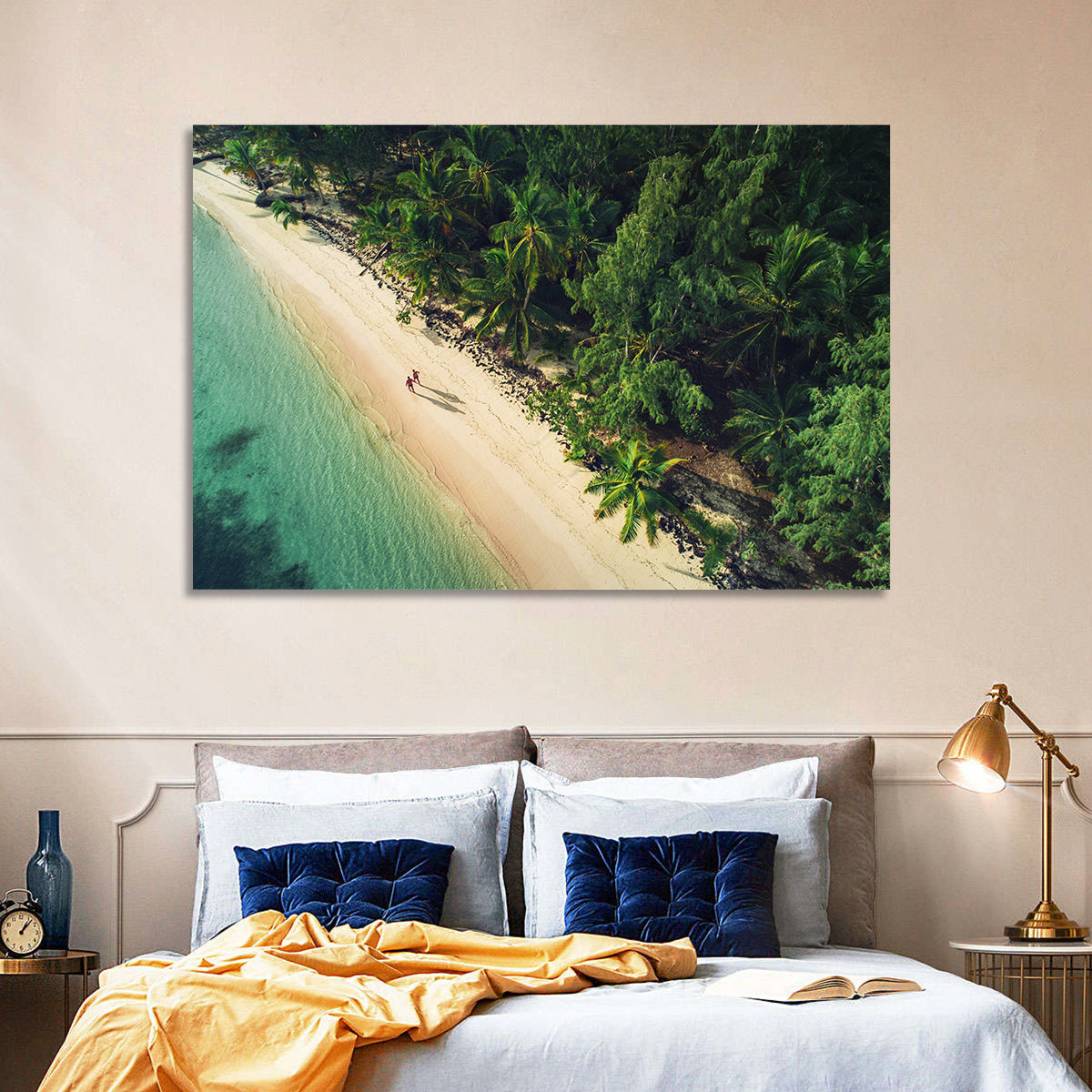 Dominica Beach Aerial, Late Afternoon Wall Art in a room, landscape