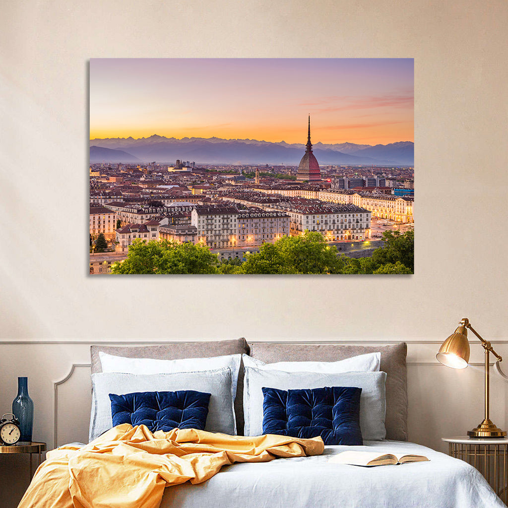 Turin Skyline at Golden Dusk Wall Art
