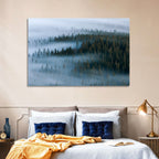 Morning Mist Over Pine Valley Wall Art