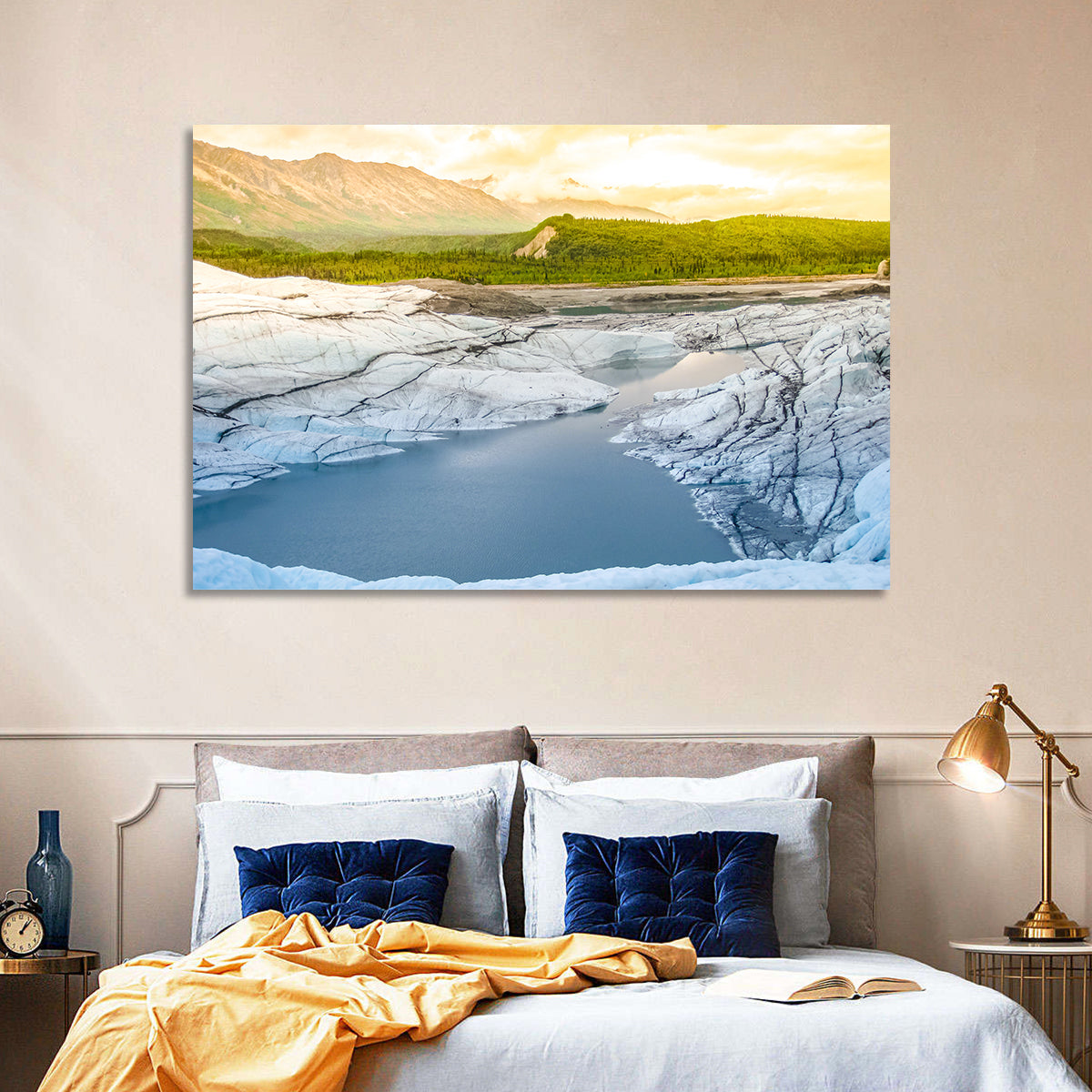 Matanuska Glacier at Sunset Wall Art in a room, landscape
