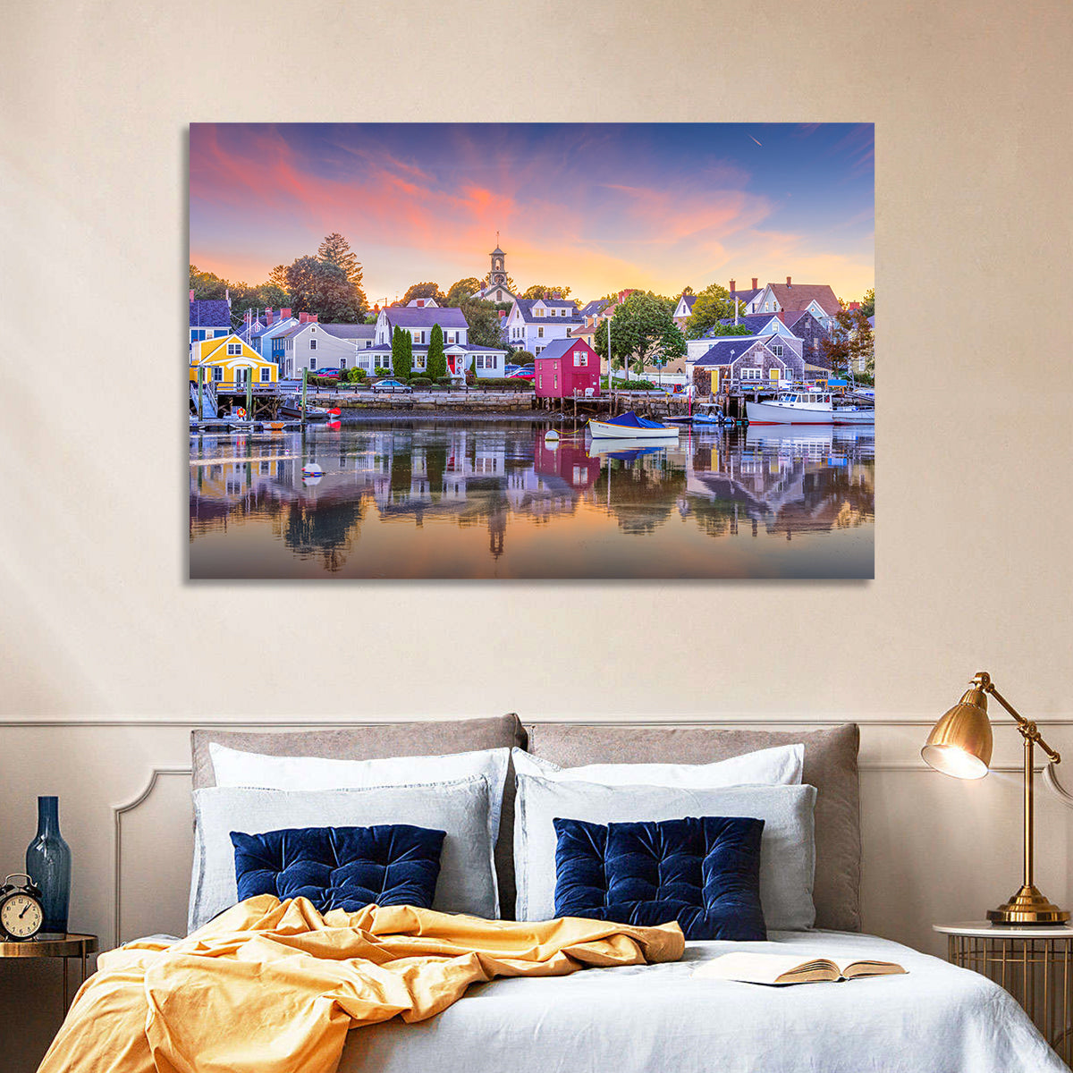 Rockport Harbor Motif Number 1 Wall Art in a room, landscape