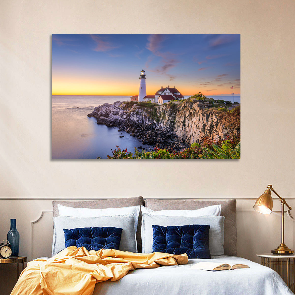 Portland Head Light at Dusk Wall Art