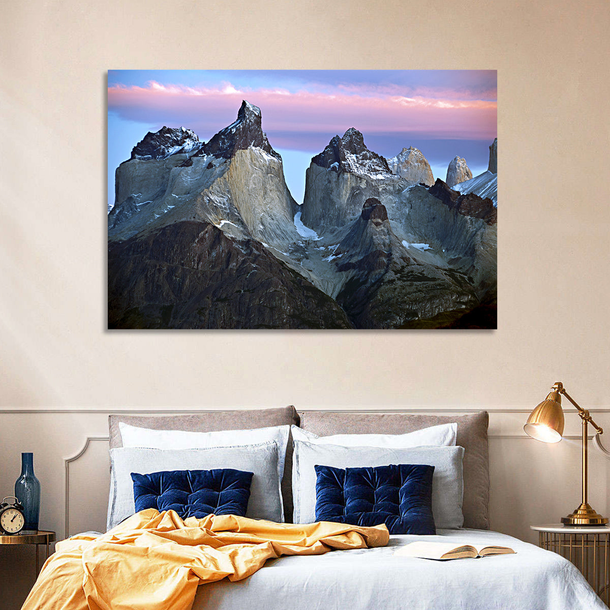 Los Cuernos Peak Valley, Torres Del Paine Wall Art in a room, landscape