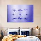 Blue Dandelion Seeds with Reflections Wall Art