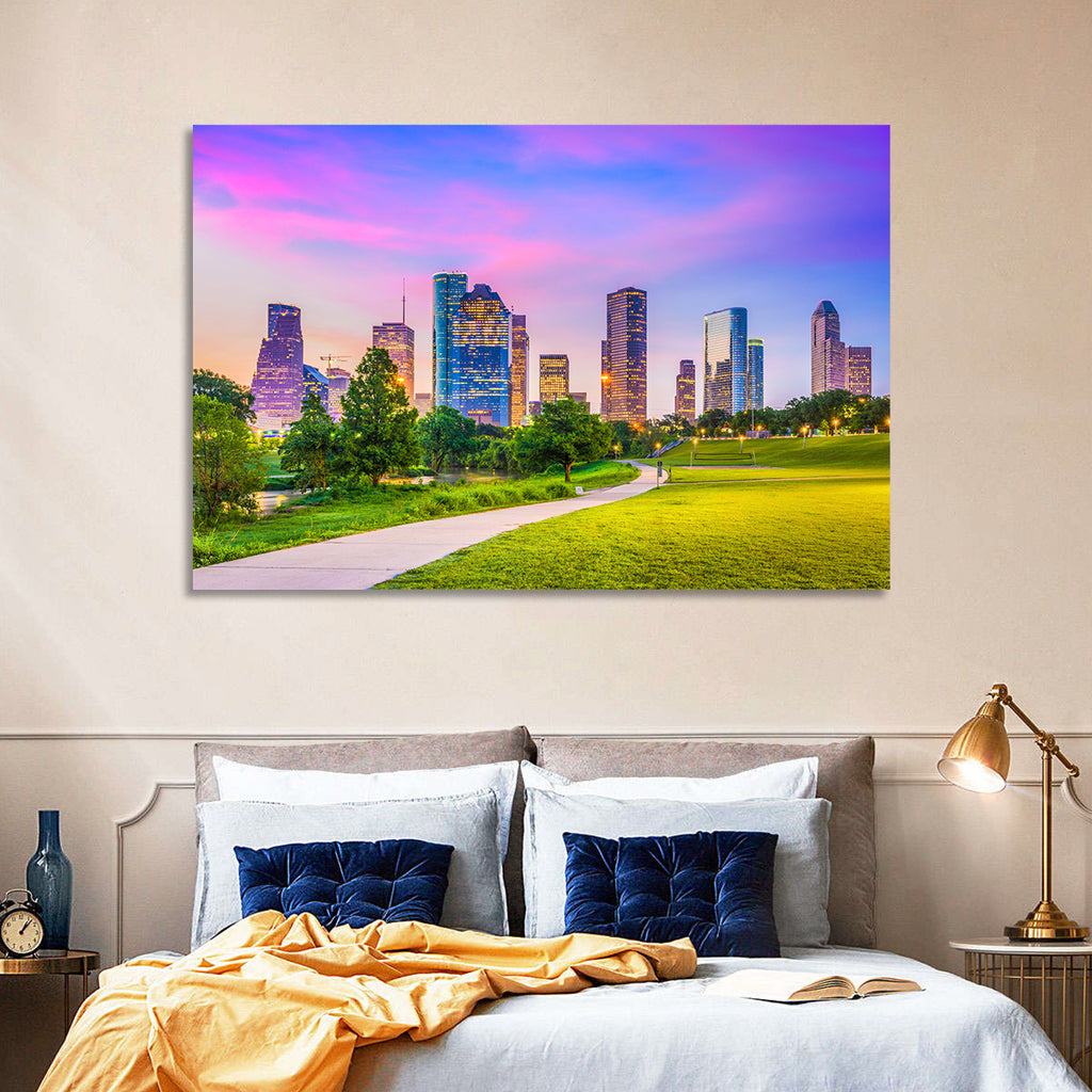 Houston Skyline at Dusk Wall Art