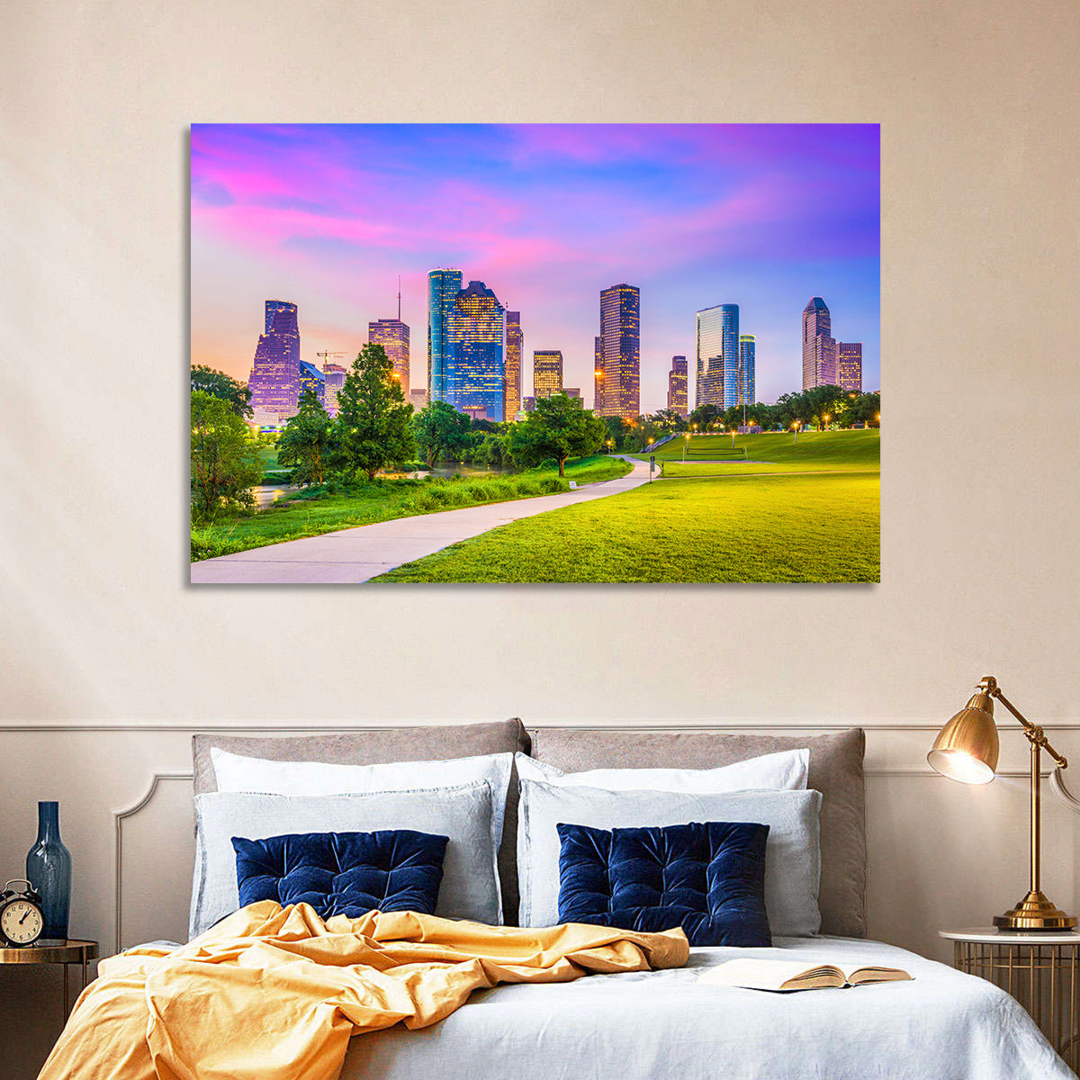 Houston Skyline at Dusk Wall Art