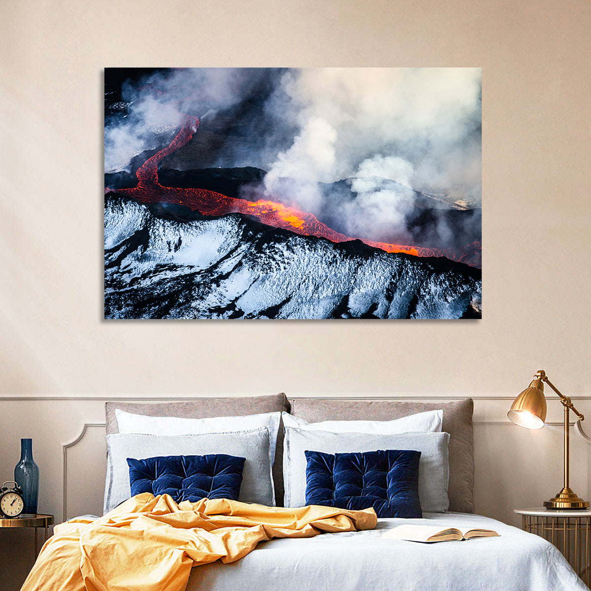 Snow-crusted Lava Flow Wall Art in a room, landscape