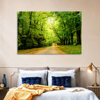 Sunlit Forest Pathway Wall Art