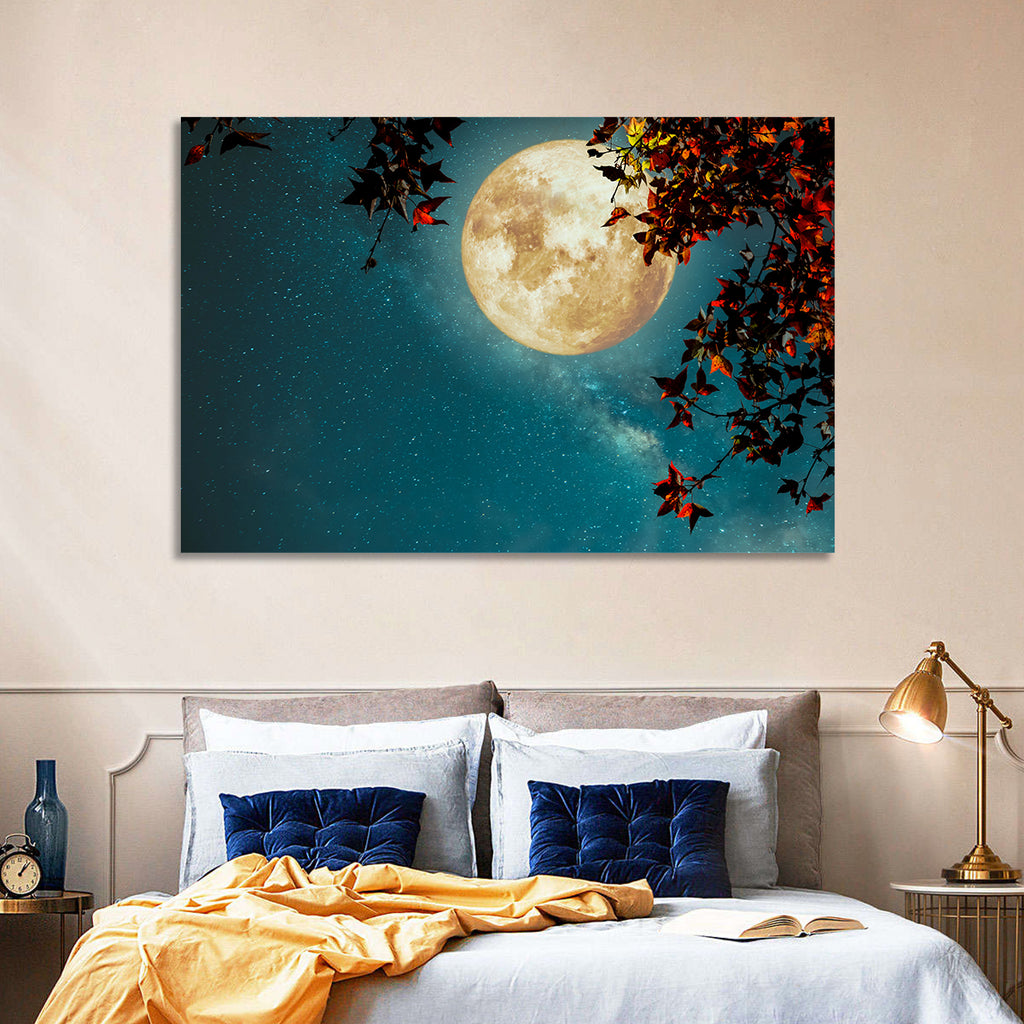 Autumn Moon with Milky Way Wall Art