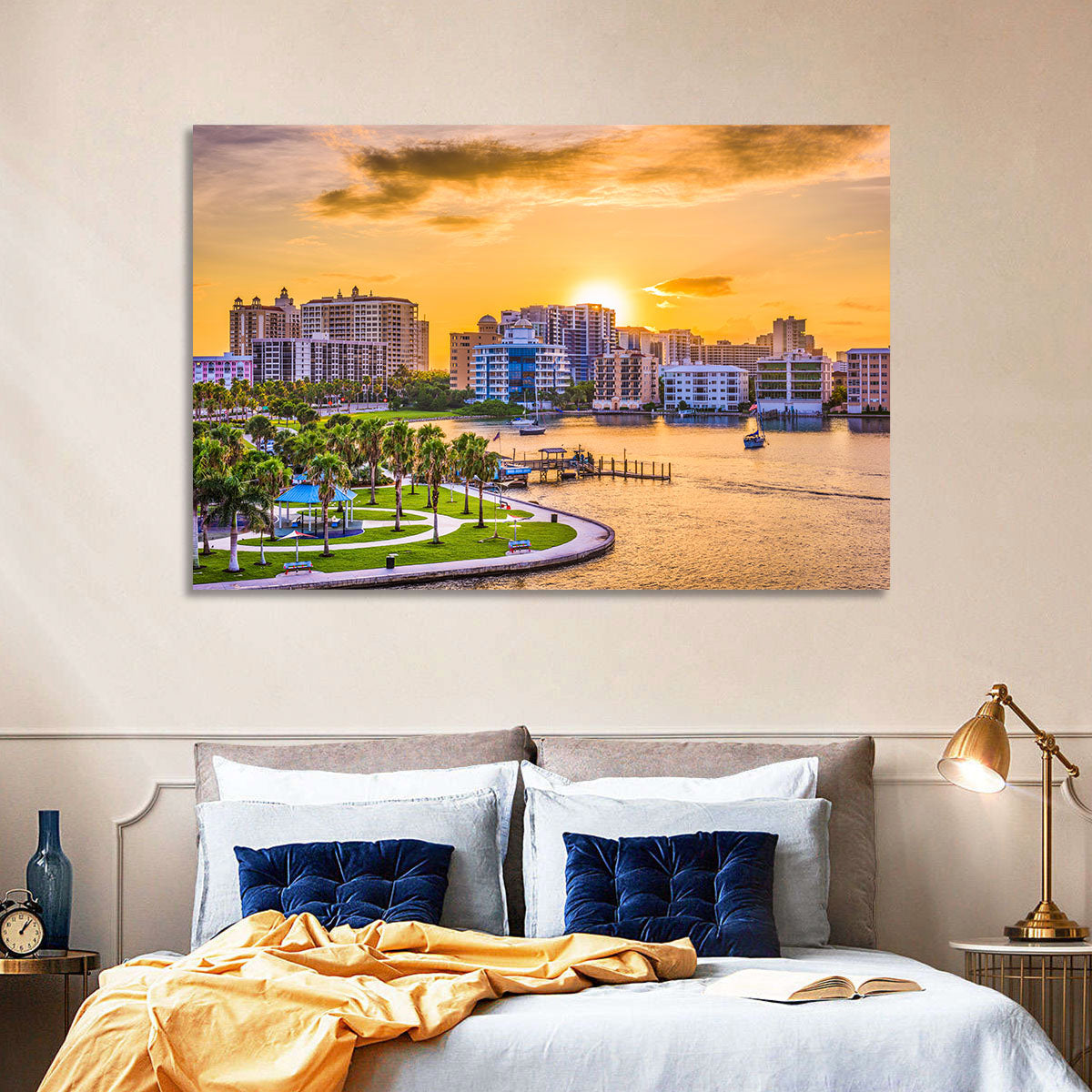 Sarasota Bayfront Sunset Skyline Wall Art