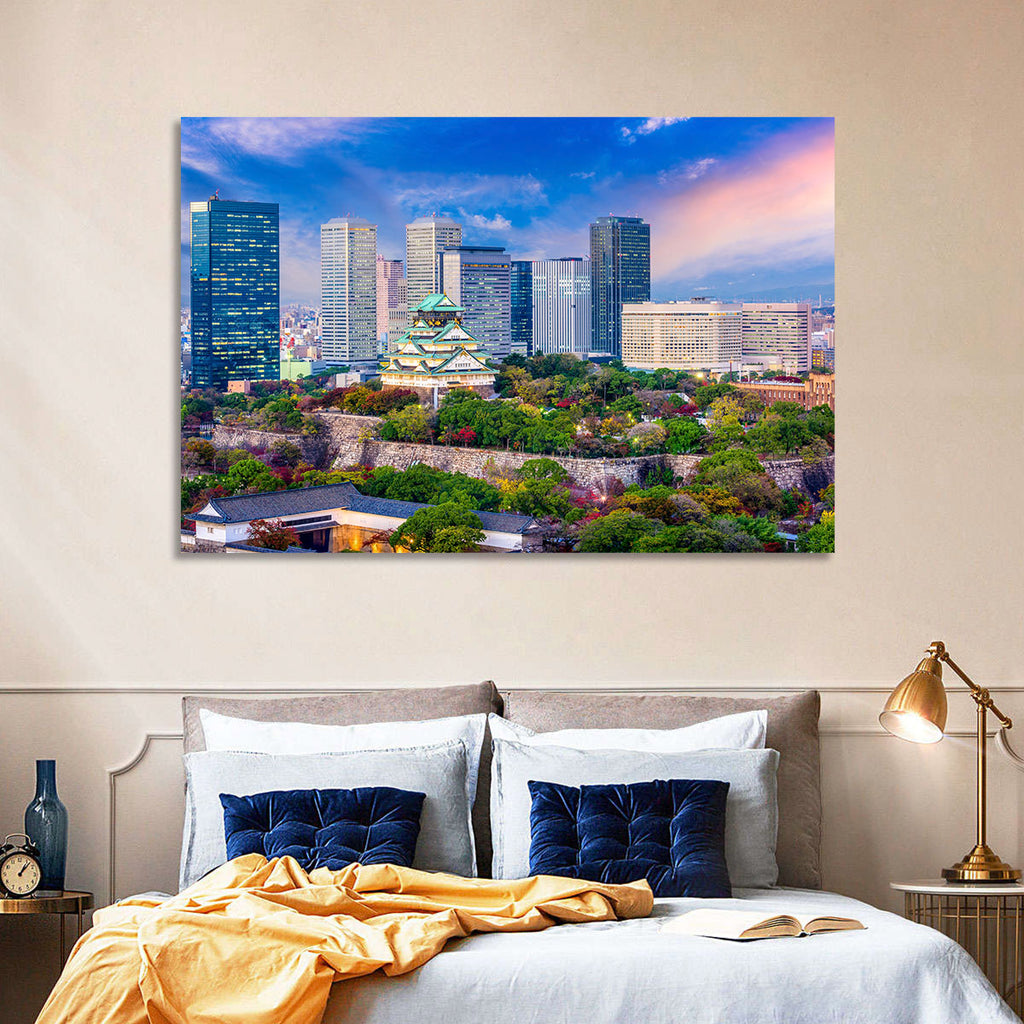 Osaka Castle Skyline at Dusk Wall Art