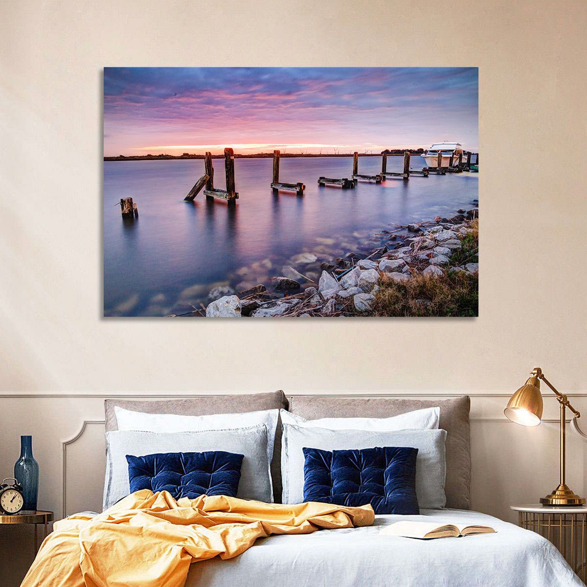 Bayou Lafourche Dock Sunrise Wall Art