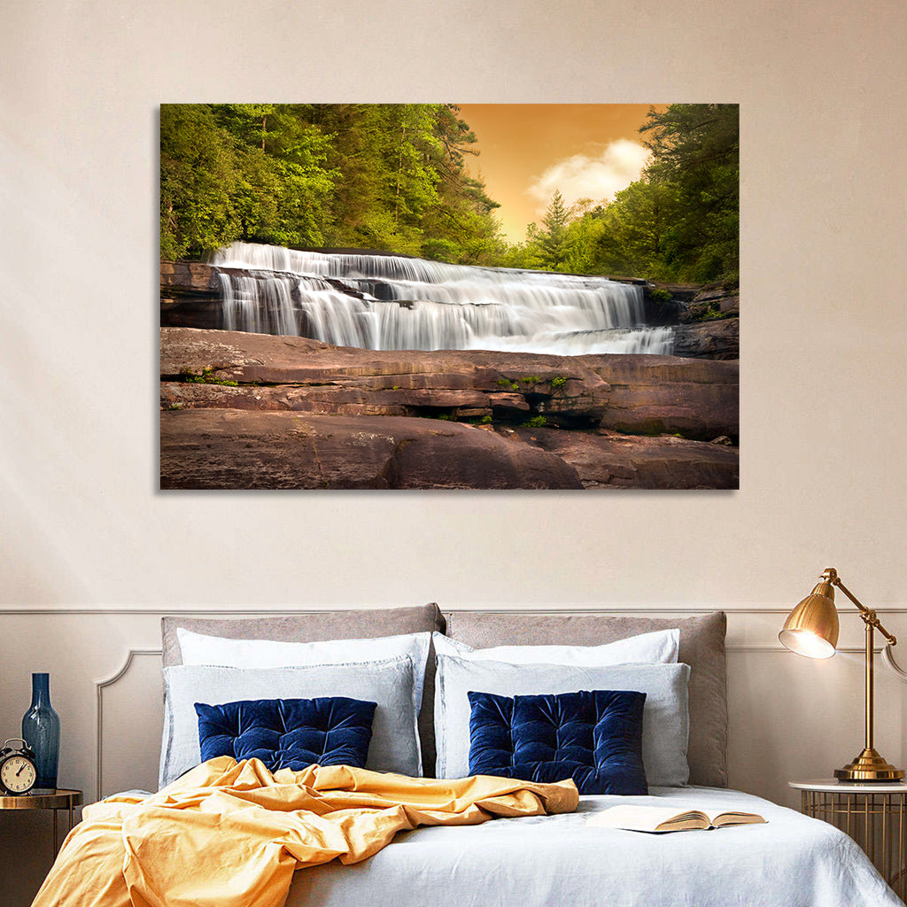 Blue Ridge Waterfall at Golden Hour Wall Art
