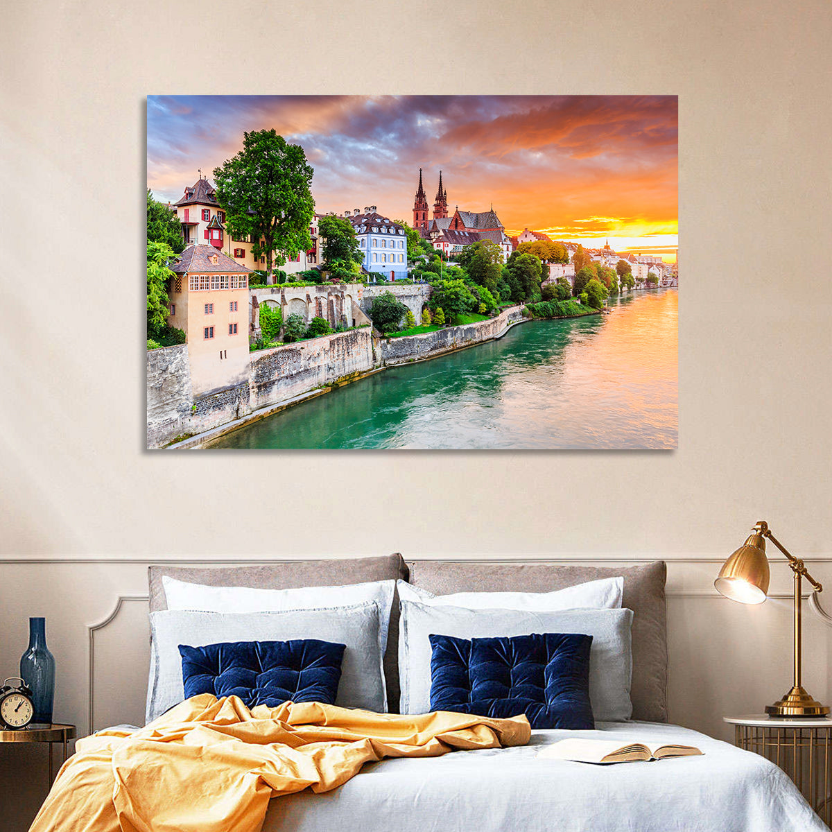 Basel Old Town at Sunset Wall Art
