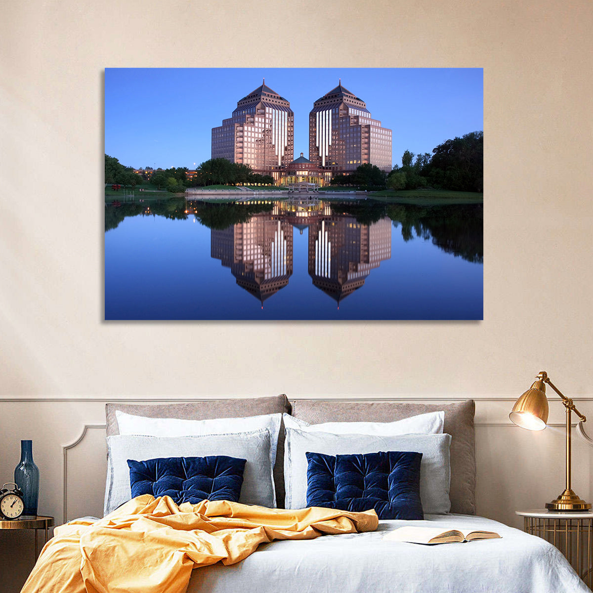 Carlson Towers at Dusk Wall Art in a room, landscape