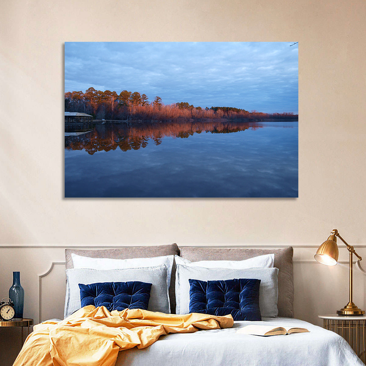 Cloudy Lake Livingston Wall Art