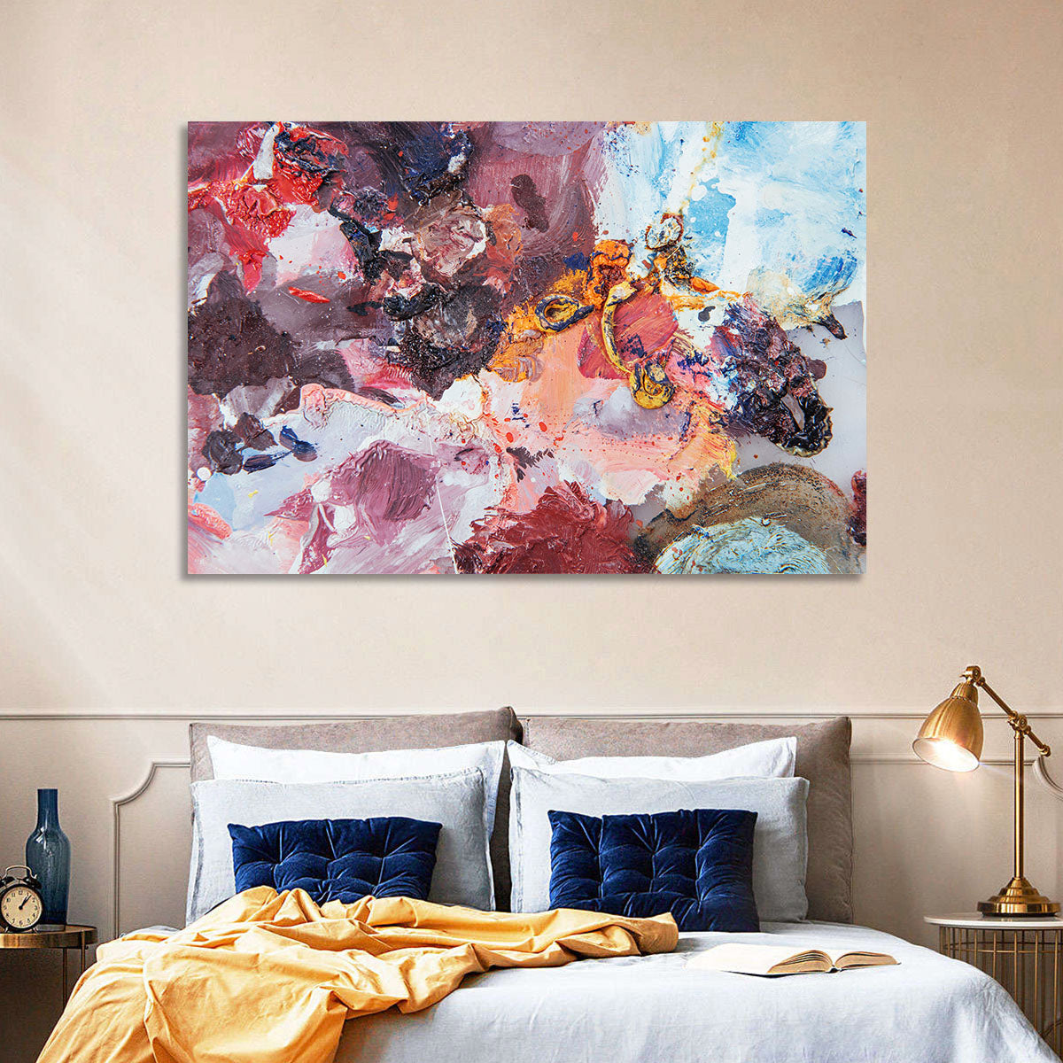 Impasto Color Swirl Abstract Wall Art