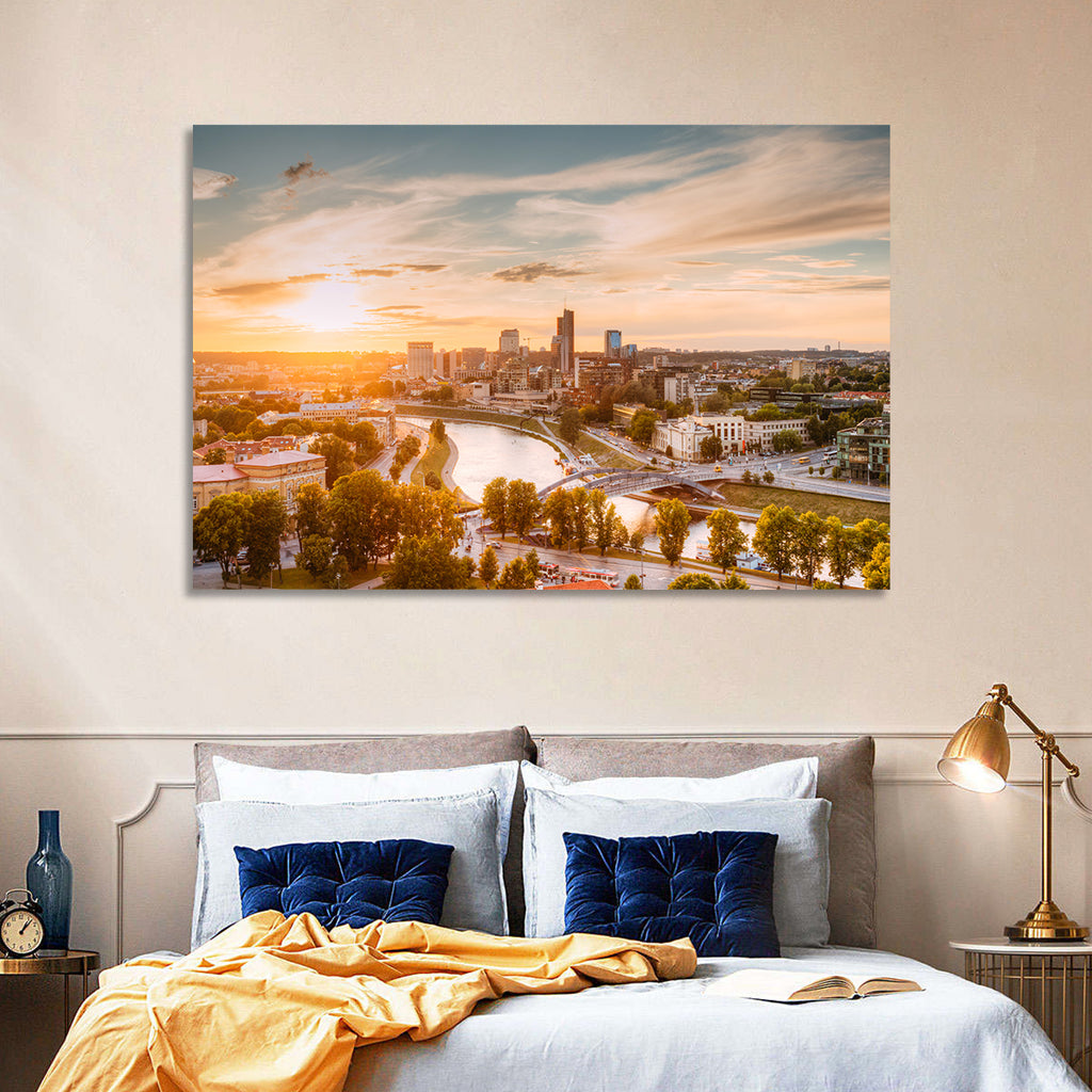 Vilnius Skyline at Golden Hour Wall Art