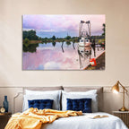 White Shrimp Boat on Louisiana Bayou Wall Art