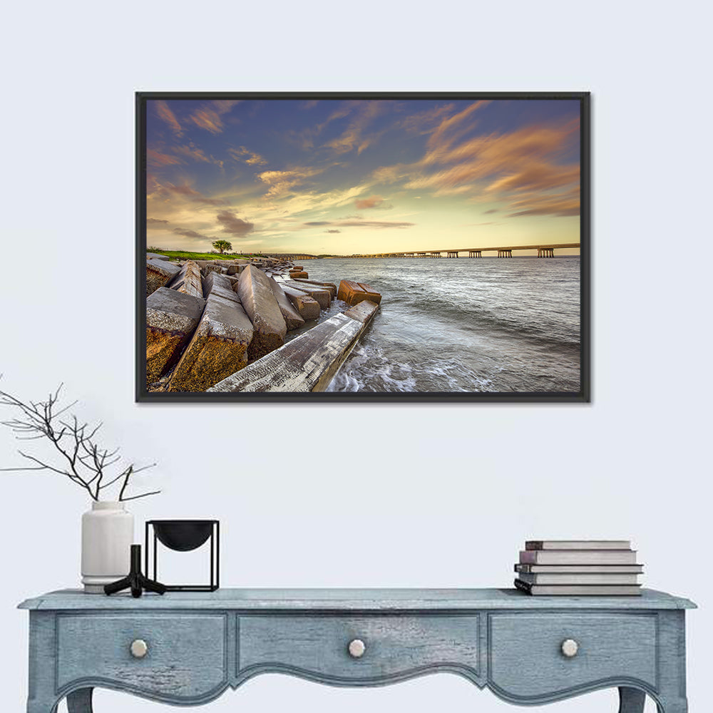 Nassau County Causeway at Sunset Wall Art