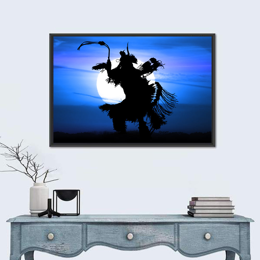 Moonlit Pow Wow Dancer Wall Art