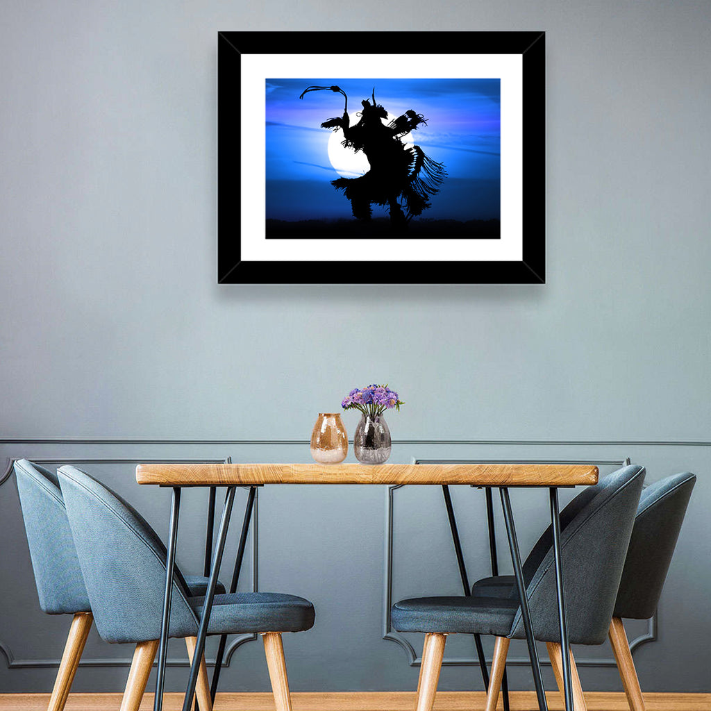 Moonlit Pow Wow Dancer Wall Art