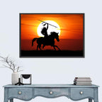 Native American Rider at Sunset Wall Art
