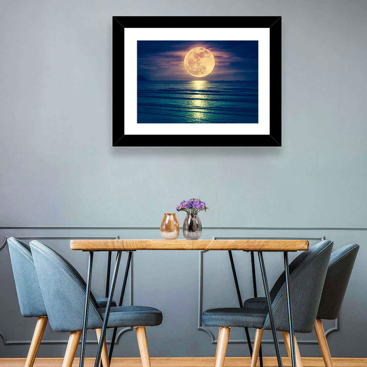 Super Moon Over Sea Wall Art