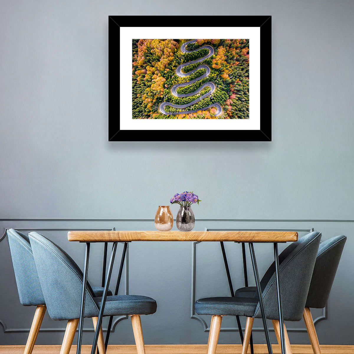 Autumn Winding Forest Road Wall Art