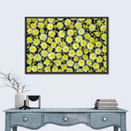 Yellow Chrysanthemum Bloom Pattern Wall Art
