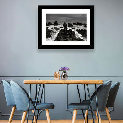 Rocky Beach Waves Wall Art